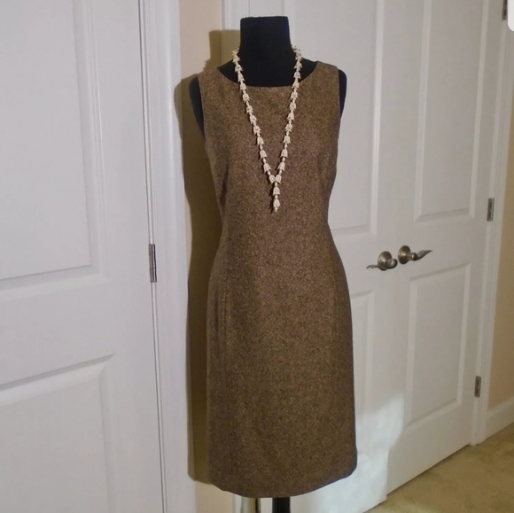 ANN TAYLOR 100% Wool Tweed Sleeveless Sheath Dress - Picture 4 of 4